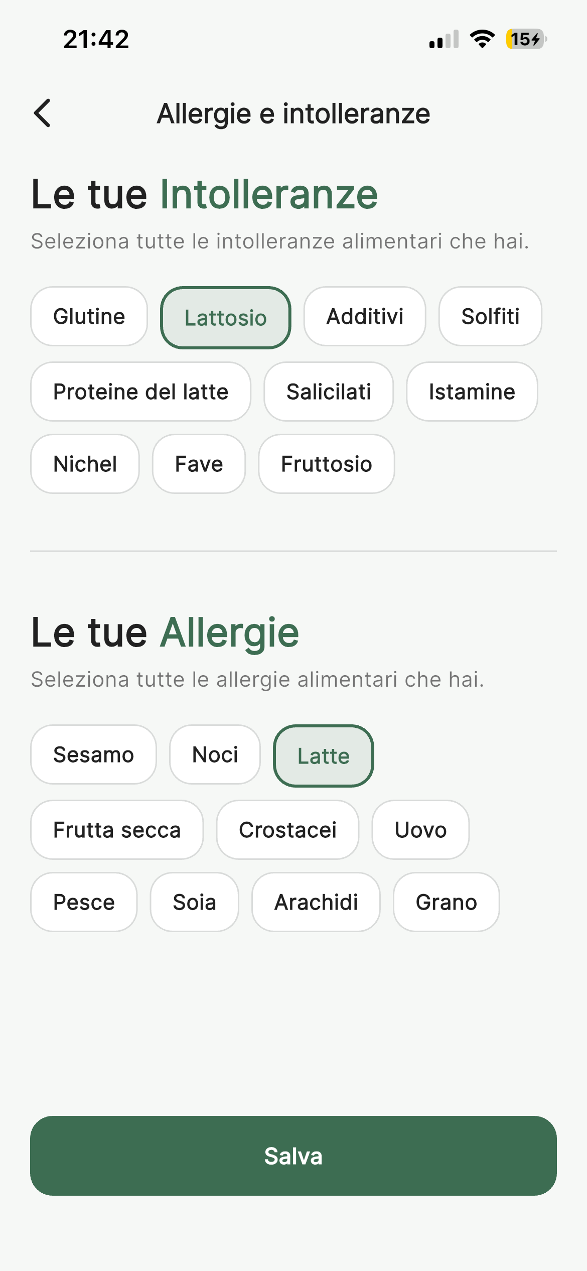 Allergie e intolleranze